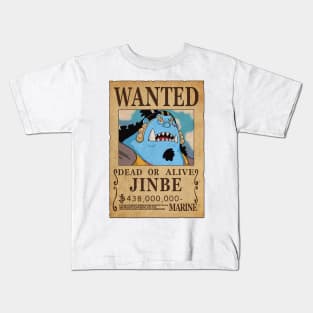 Jinbe Wanted Poster with 438.000.000 berries Kids T-Shirt